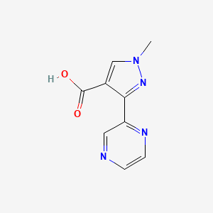molecular formula C9H8N4O2 B1531360 1-methyl-3-(pyrazin-2-yl)-1H-pyrazole-4-carboxylic acid CAS No. 1339822-86-4