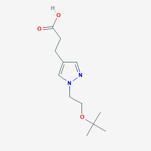 molecular formula C12H20N2O3 B1531369 3-{1-[2-(tert-butoxy)ethyl]-1H-pyrazol-4-yl}propanoic acid CAS No. 2098070-83-6