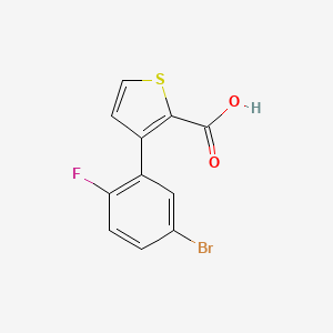 molecular formula C11H6BrFO2S B15313817 3-(5-Bromo-2-fluorophenyl)thiophene-2-carboxylic acid 