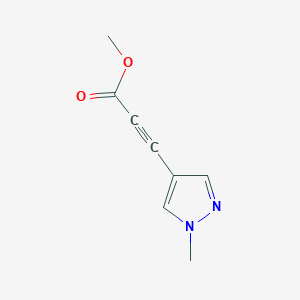 molecular formula C8H8N2O2 B1531383 methyl 3-(1-methyl-1H-pyrazol-4-yl)prop-2-ynoate CAS No. 1342965-27-8