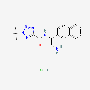 molecular formula C18H23ClN6O B15313909 N-[2-amino-1-(naphthalen-2-yl)ethyl]-2-tert-butyl-2H-1,2,3,4-tetrazole-5-carboxamide hydrochloride 