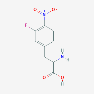 molecular formula C9H9FN2O4 B15313951 2-Amino-3-(3-fluoro-4-nitrophenyl)propanoic acid 
