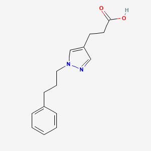 molecular formula C15H18N2O2 B1531398 3-[1-(3-phenylpropyl)-1H-pyrazol-4-yl]propanoic acid CAS No. 2098114-74-8
