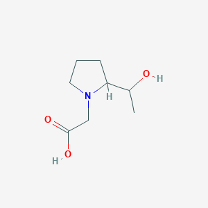 molecular formula C8H15NO3 B1531400 2-[2-(1-Hydroxyethyl)pyrrolidin-1-yl]acetic acid CAS No. 861035-76-9