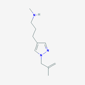 molecular formula C11H19N3 B1531401 methyl({3-[1-(2-methylprop-2-en-1-yl)-1H-pyrazol-4-yl]propyl})amine CAS No. 2098084-44-5
