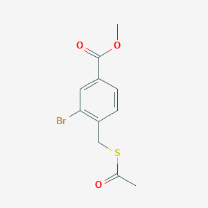 molecular formula C11H11BrO3S B15314042 Methyl 4-(acetylsulfanylmethyl)-3-bromobenzoate 
