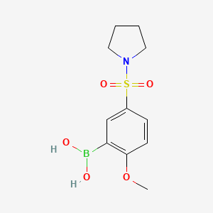 molecular formula C11H16BNO5S B1531406 (2-甲氧基-5-(吡咯烷-1-基磺酰基)苯基)硼酸 CAS No. 1704080-33-0