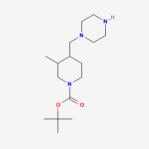 molecular formula C16H31N3O2 B15314084 Tert-butyl 3-methyl-4-(piperazin-1-ylmethyl)piperidine-1-carboxylate 