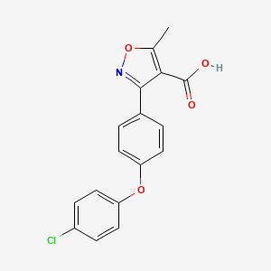 molecular formula C17H12ClNO4 B1531410 3-(4-(4-Chlorophenoxy)phenyl)-5-methylisoxazole-4-carboxylic acid CAS No. 1159981-30-2