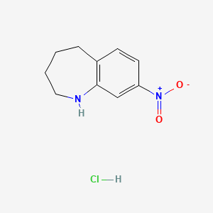 molecular formula C10H13ClN2O2 B1531412 8-nitro-2,3,4,5-tetrahydro-1H-1-benzazepine hydrochloride CAS No. 2031269-02-8