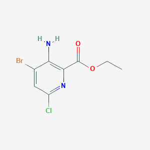 molecular formula C8H8BrClN2O2 B15314273 Ethyl 3-amino-4-bromo-6-chloropyridine-2-carboxylate 