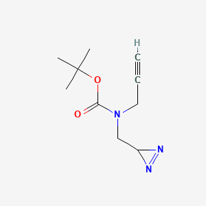 molecular formula C10H15N3O2 B15314338 tert-butylN-[(3H-diazirin-3-yl)methyl]-N-(prop-2-yn-1-yl)carbamate 
