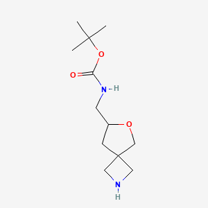 molecular formula C12H22N2O3 B15314475 tert-butyl N-({6-oxa-2-azaspiro[3.4]octan-7-yl}methyl)carbamate 