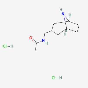 molecular formula C10H20Cl2N2O B15314536 N-{[(1R,3S,5S)-8-azabicyclo[3.2.1]octan-3-yl]methyl}acetamide dihydrochloride, endo 