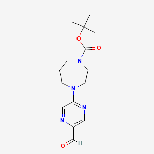 molecular formula C15H22N4O3 B15314551 Tert-butyl 4-(5-formylpyrazin-2-yl)-1,4-diazepane-1-carboxylate 