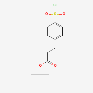 molecular formula C13H17ClO4S B15314561 Tert-butyl 3-[4-(chlorosulfonyl)phenyl]propanoate 
