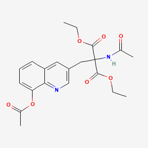 molecular formula C21H24N2O7 B1531458 Diethyl 2-acetamido-2-[(8-acetyloxyquinolin-3-yl)methyl]propanedioate CAS No. 1123191-91-2