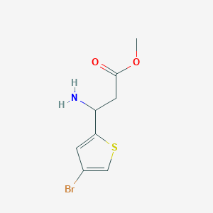 molecular formula C8H10BrNO2S B15314609 Methyl 3-amino-3-(4-bromothiophen-2-yl)propanoate 