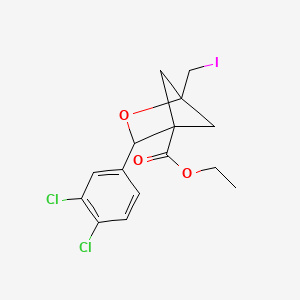 molecular formula C15H15Cl2IO3 B15314665 ethyl 3-(3,4-dichlorophenyl)-1-(iodomethyl)-2-oxabicyclo[2.1.1]hexane-4-carboxylate 