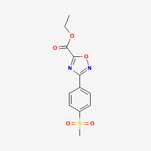 molecular formula C12H12N2O5S B1531468 Ethyl 3-[4-(methylsulfonyl)phenyl]-1,2,4-oxadiazole-5-carboxylate CAS No. 1181676-02-7