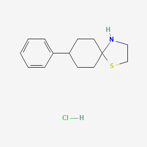 B1531469 8-Phenyl-1-thia-4-azaspiro[4.5]decane hydrochloride CAS No. 1221792-77-3