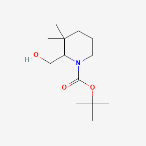 molecular formula C13H25NO3 B15314756 Tert-butyl 2-(hydroxymethyl)-3,3-dimethylpiperidine-1-carboxylate 
