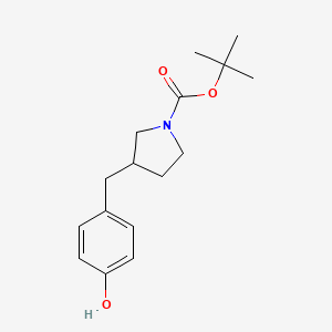 molecular formula C16H23NO3 B15314833 Tert-butyl 3-(4-hydroxybenzyl)pyrrolidine-1-carboxylate 