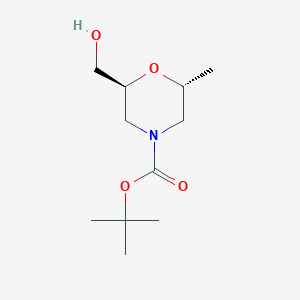 molecular formula C11H21NO4 B15314852 tert-butyl (2S,6R)-2-(hydroxymethyl)-6-methylmorpholine-4-carboxylate 