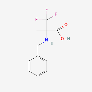 molecular formula C11H12F3NO2 B15314865 2-(Benzylamino)-3,3,3-trifluoro-2-methylpropanoic acid 