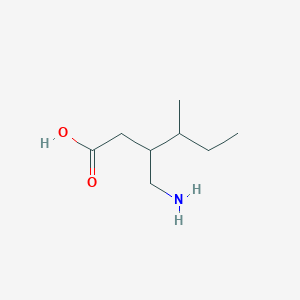 molecular formula C8H17NO2 B15314884 Hexanoic acid, 3-(aminomethyl)-4-methyl- CAS No. 128013-68-3