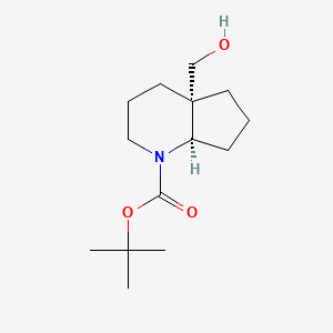 molecular formula C14H25NO3 B15314926 tert-Butyl (4aS,7aR)-4a-(hydroxymethyl)octahydro-1H-cyclopenta[b]pyridine-1-carboxylate 