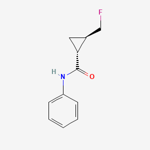 molecular formula C11H12FNO B15314962 rac-(1R,2R)-2-(fluoromethyl)-N-phenylcyclopropane-1-carboxamide 