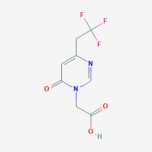 molecular formula C8H7F3N2O3 B1531500 2-[6-Oxo-4-(2,2,2-trifluoroethyl)-1,6-dihydropyrimidin-1-yl]acetic acid CAS No. 2097995-86-1
