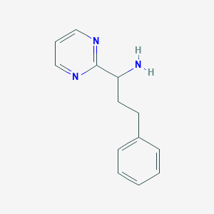 molecular formula C13H15N3 B15315009 3-Phenyl-1-(pyrimidin-2-yl)propan-1-amine 