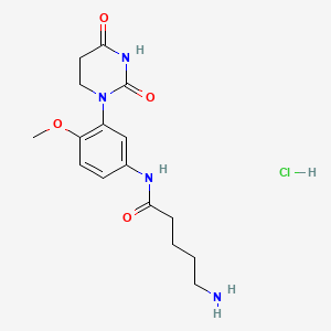 molecular formula C16H23ClN4O4 B15315045 5-amino-N-[3-(2,4-dioxo-1,3-diazinan-1-yl)-4-methoxyphenyl]pentanamidehydrochloride 