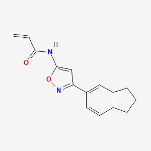 molecular formula C15H14N2O2 B15315106 N-[3-(2,3-dihydro-1H-inden-5-yl)-1,2-oxazol-5-yl]prop-2-enamide 