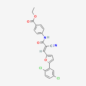 molecular formula C23H16Cl2N2O4 B15315156 ethyl 4-[[(E)-2-cyano-3-[5-(2,5-dichlorophenyl)furan-2-yl]prop-2-enoyl]amino]benzoate 