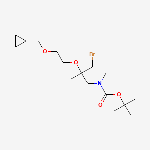 molecular formula C17H32BrNO4 B15315282 tert-butyl N-{3-bromo-2-[2-(cyclopropylmethoxy)ethoxy]-2-methylpropyl}-N-ethylcarbamate 
