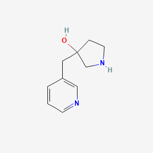molecular formula C10H14N2O B15315376 3-(Pyridin-3-ylmethyl)pyrrolidin-3-ol 