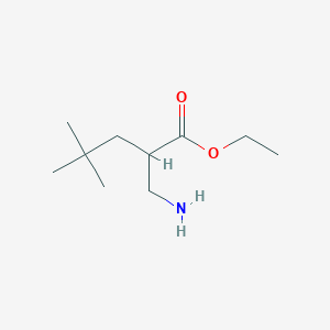 molecular formula C10H21NO2 B15315407 Ethyl 2-(aminomethyl)-4,4-dimethylpentanoate 