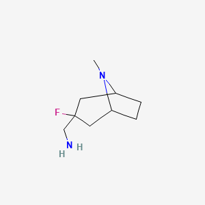 molecular formula C9H17FN2 B1531546 (3-Fluoro-8-methyl-8-azabicyclo[3.2.1]octan-3-yl)methanamine CAS No. 2098051-53-5