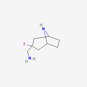 molecular formula C8H15FN2 B1531548 (3-Fluoro-8-azabicyclo[3.2.1]octan-3-yl)methanamine CAS No. 2097995-92-9