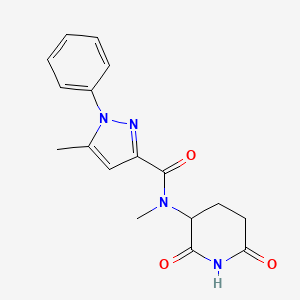 molecular formula C17H18N4O3 B15315515 N-(2,6-dioxo-3-piperidinyl)-N,5-dimethyl-1-phenyl-1H-Pyrazole-3-carboxamide 