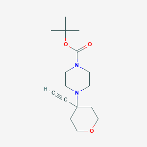 molecular formula C16H26N2O3 B15315546 Tert-butyl4-(4-ethynyloxan-4-yl)piperazine-1-carboxylate 