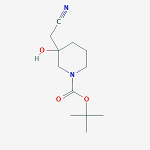 molecular formula C12H20N2O3 B15315550 Tert-butyl3-(cyanomethyl)-3-hydroxypiperidine-1-carboxylate 