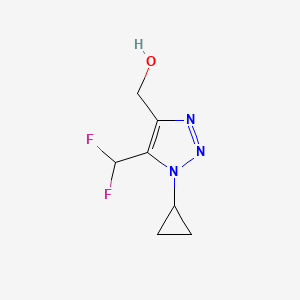 molecular formula C7H9F2N3O B15315564 (1-Cyclopropyl-5-(difluoromethyl)-1H-1,2,3-triazol-4-YL)methanol 
