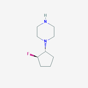 molecular formula C9H17FN2 B1531564 1-[(1R,2R)-2-fluorocyclopentyl]piperazine CAS No. 2165729-50-8