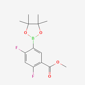 molecular formula C14H17BF2O4 B15315641 Methyl 2,4-difluoro-5-(4,4,5,5-tetramethyl-1,3,2-dioxaborolan-2-yl)benzoate 