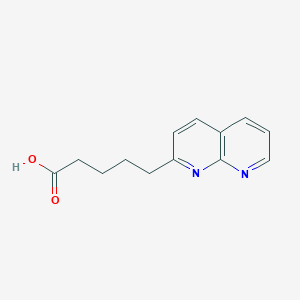 molecular formula C13H14N2O2 B15315685 5-(1,8-Naphthyridin-2-yl)pentanoicacid 
