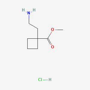 molecular formula C8H16ClNO2 B15315730 Methyl1-(2-aminoethyl)cyclobutane-1-carboxylatehydrochloride 